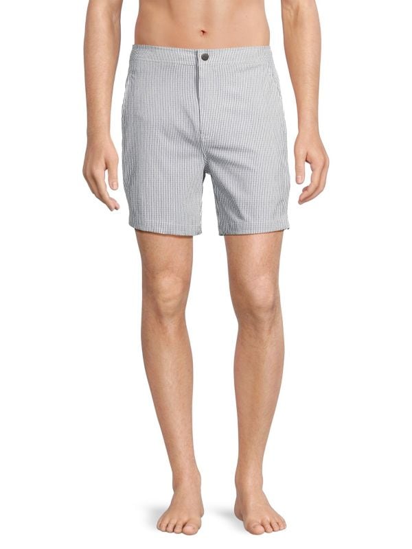 Calder Seersucker Flat Front Shorts Onia