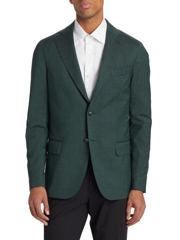 Slim-Fit Wool-Blend Two-Button Sport Coat Saks Fifth Avenue