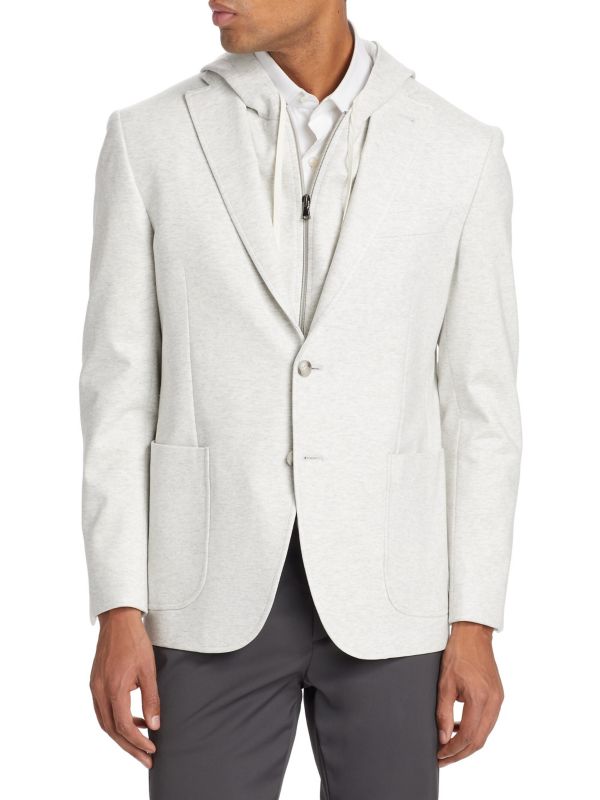 Slim-Fit Hooded Knit Blazer Saks Fifth Avenue