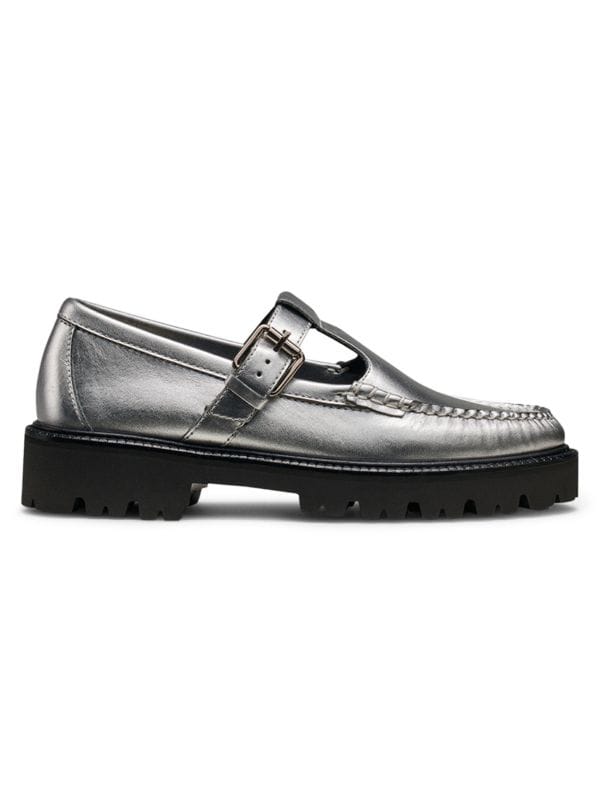 Metallic Napa Leather Mary Janes G.H. Bass