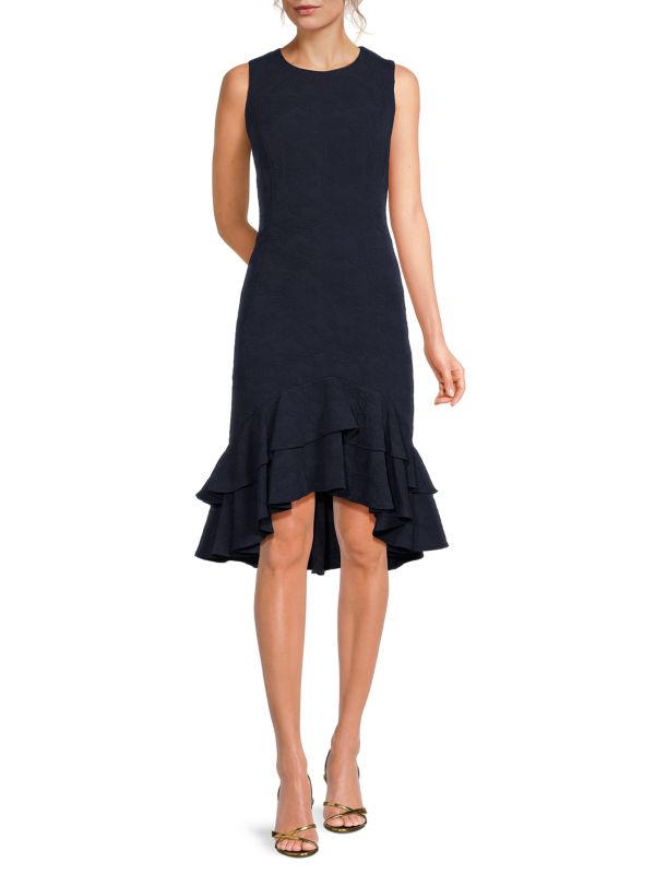 Textured High Low A-Line Knee Length Dress Tommy Hilfiger