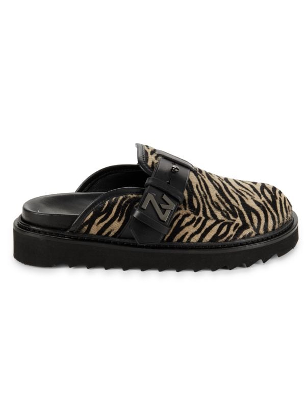 Alpha Zebra Print Leather Mules Zadig & Voltaire