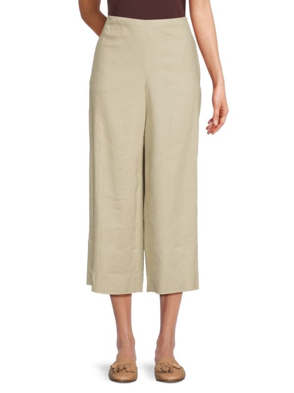 Cropped Linen Blend Pants Vince