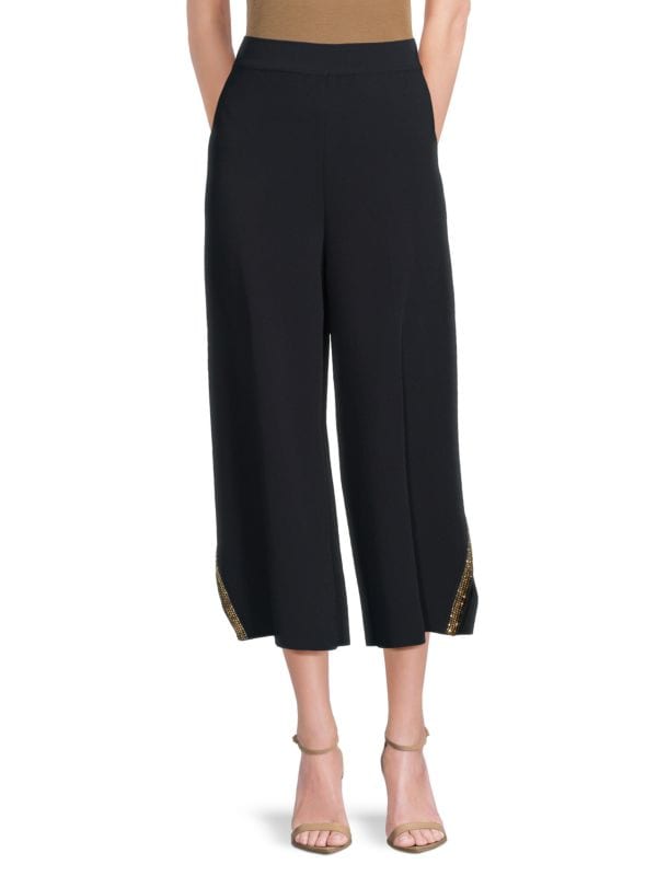 Embellished Cuff Cropped Pants Stella McCartney