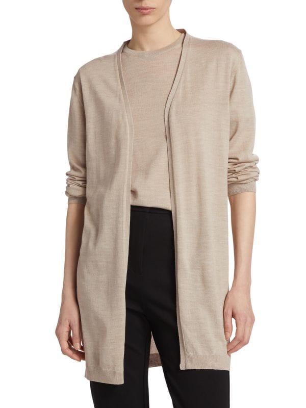 Sand Merino Wool Cardigan Saks Fifth Avenue