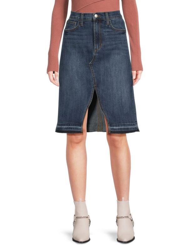 High-Rise Midi-Length Denim Skirt Joe's Jeans