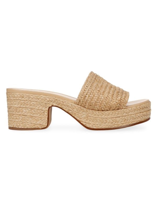 Margo 60MM Raffia Platform Mules Vince