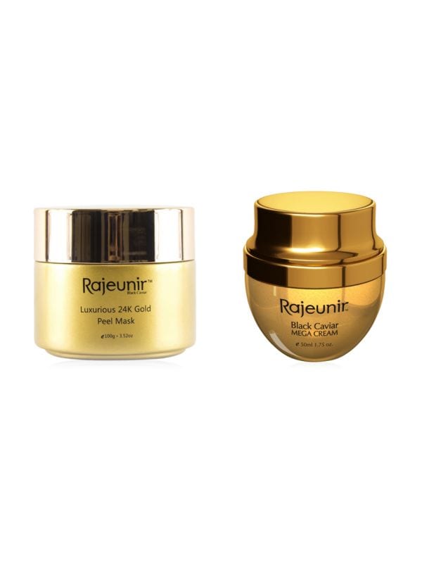 2-Piece Black Caviar Mega Cream & Luxurious 24K Gold Peel Mask Set Rajeunir