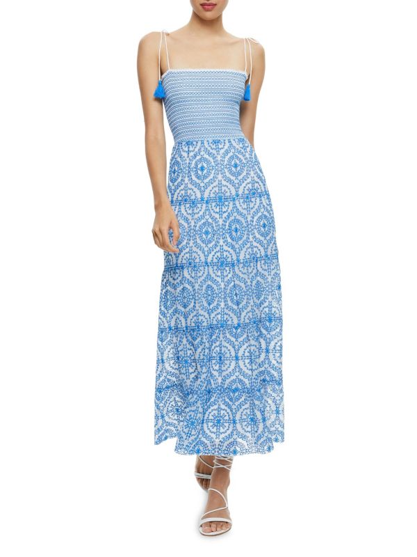 Marna Tie-Strap Maxi Dress Alice + Olivia