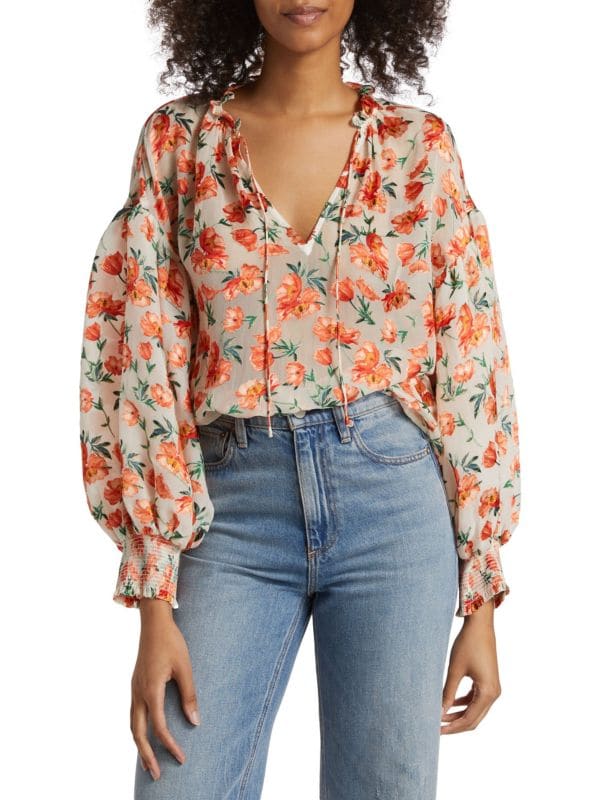 Julius Floral Silk-Blend Blouse Alice + Olivia