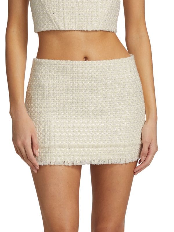 Ecenia Tweed Miniskirt Alice + Olivia