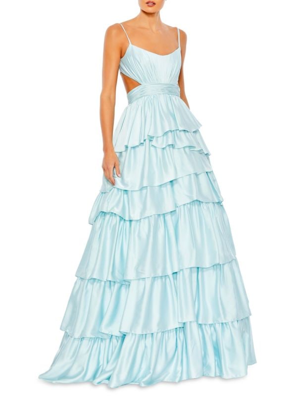 Ruffle Tiered Cut Out Ballgown Mac Duggal