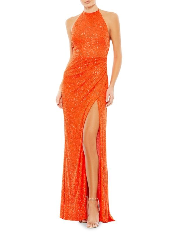 Sequin Open Back Gown Mac Duggal