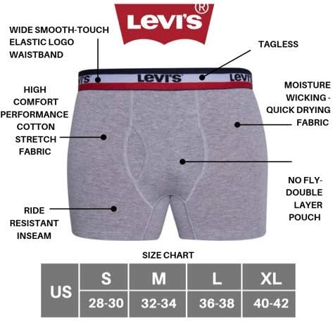 Levi's Mens Underwear Microfiber Boxer Brief for Men Ultra Soft 4 Pack Levi"s