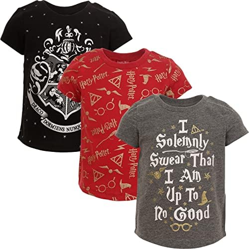 Harry Potter Girls 3 Pack T-Shirts Toddler to Big Kid Harry Potter