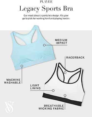 Victoria's Secret Player Sports Bra, Medium Support, Racerback Bras for Women (XS-XXL) Victoria"s Secret