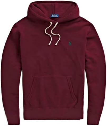 POLO RALPH LAUREN Men's RL Fleece Hoodie (US, Alpha, Small, Regular, Regular, HARVARD WINE) Polo Ralph Lauren