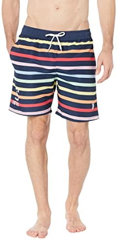 U.S. Polo Assn. USPA Multi Stripe Swim Shorts Classic Navy LG U.S. Polo Assn.