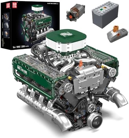 Mould King 10182 V8 Engine Building Blocks Sets, MOC V8 Tank Engine Model Kit with Battery and Motor, Collectable 8-Cylinder Combustion Car Engine Model Toys for Kids/Adults (2250+PCS) Mould King