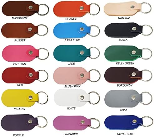 Full Grain Leather Keychains 10 Pack-Laser Engraving, Hot Foil Stamping -Promotion Ideas PITKA LEATHER