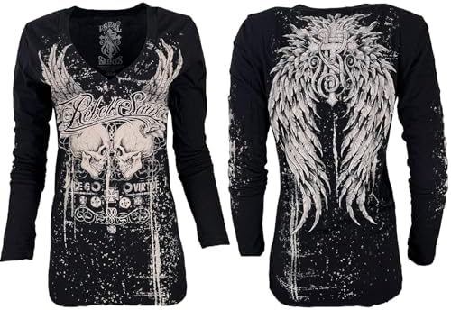 Rebel Saint by Affliction Women's T-Shirt Garage Xtreme Couture