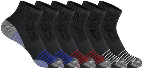 U.S. Polo Assn. 6 Pair Men's QUARTER Length Athletic Performance Socks - Ultra-Soft Moisture Control Running & Breathable Socks - Shoe Size 6-12, BLK 6336 U.S. Polo Assn.