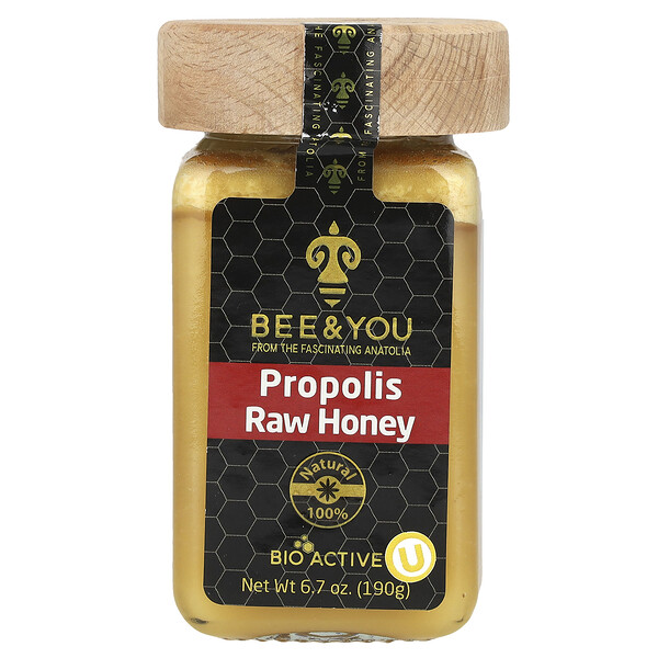 Propolis Raw Honey, 6.7 oz (190 g) Bee & You