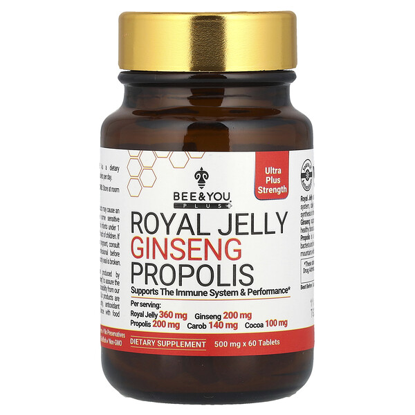 Royal Jelly Ginseng Propolis, 60 Tablets Bee & You