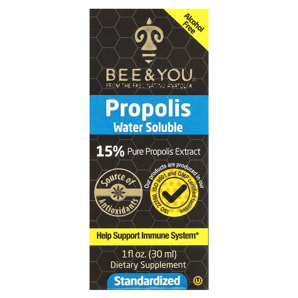 Propolis Water Soluble, Alcohol Free, 1 fl oz (30 ml) Bee & You