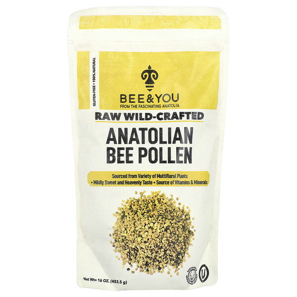 Raw Wild-Crafted Anatolian Bee Pollen, 16 oz (453.5 g) Bee & You