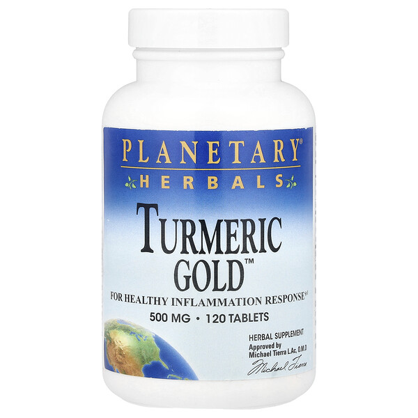 Turmeric Gold™, 500 mg, 120 Tablets Planetary Herbals