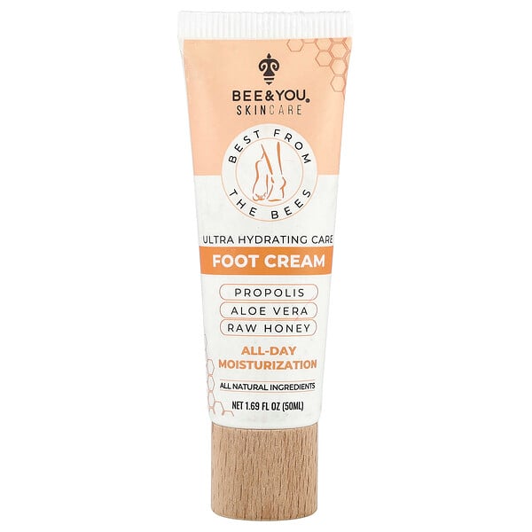 Ultra Hydrating Care Foot Cream, 1.69 fl oz (50 ml) Bee & You