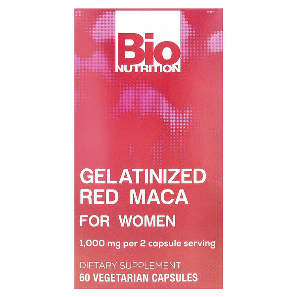 Gelatinized Red Maca For Women, 1,000 mg, 60 Vegetarian Capsules (500 mg per Capsule) Bio Nutrition