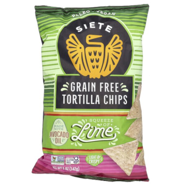 Grain Free Tortilla Chips, Lime, 5 oz (142 g) Siete