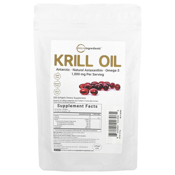 Krill Oil, 300 Softgels Micro Ingredients