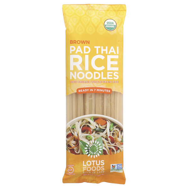 Brown Pad Thai Rice Noodles, 8 oz (227 g) Lotus Foods