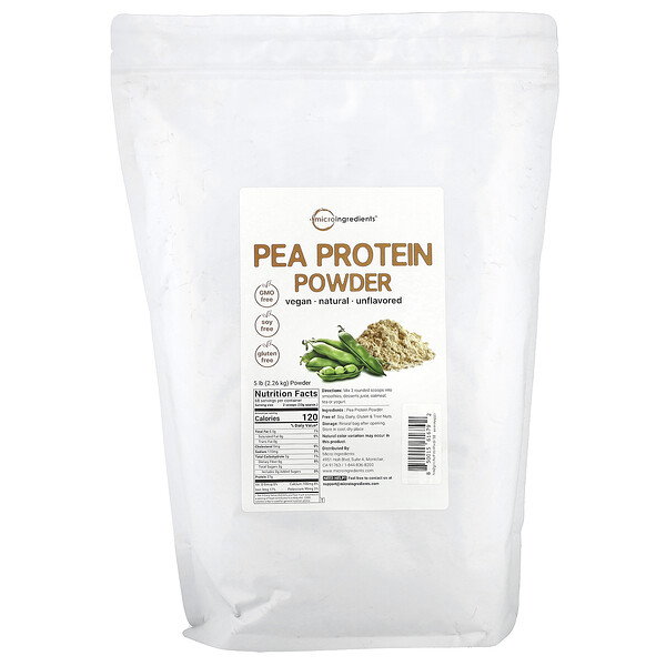 Pea Protein Powder, Unflavored, 5 lb (2.26 kg) Micro Ingredients