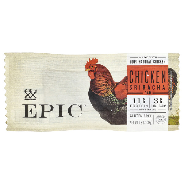 Bar, Chicken Sriracha, 1.3 oz (37 g) Epic