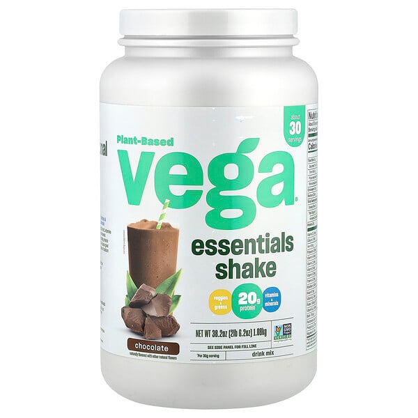 Plant-Based Essentials Shake, Chocolate, 2 lb 6.2 oz (1.08 kg) Vega