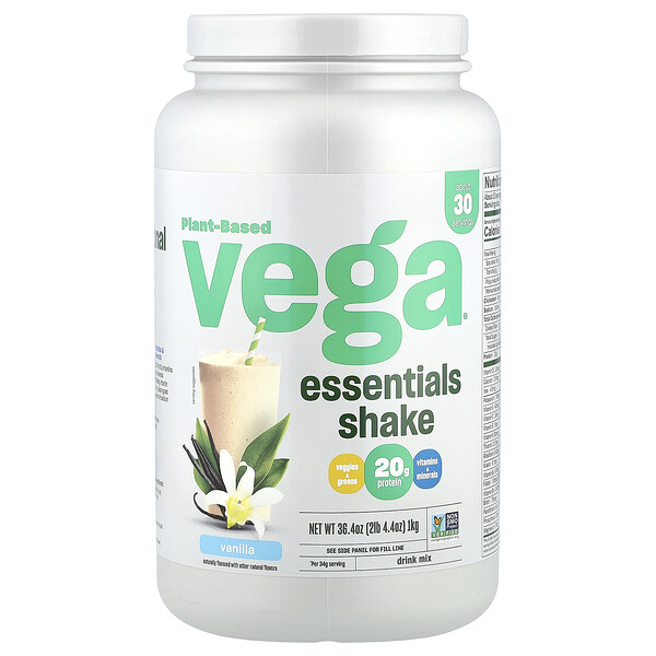 Plant-Based Essentials Shake, Vanilla, 2 lb 4.4 oz (1 kg) Vega