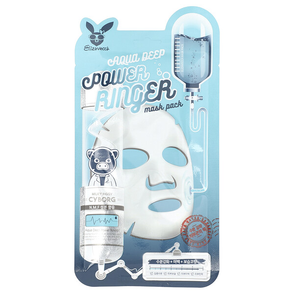 Aqua Deep Power Ringer Beauty Mask Pack, 1 Sheet, 0.78 fl oz (23 ml) Elizavecca