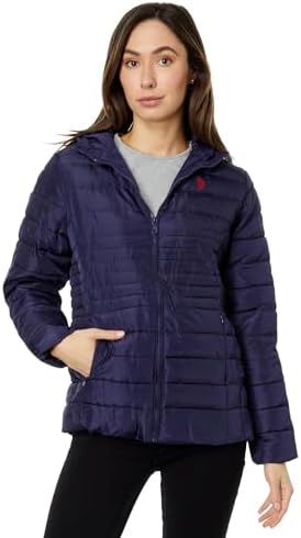 U.S. Polo Assn. Mixed Quilting Hooded Puffer with Cozy Faux Fur Lining U.S. Polo Assn.