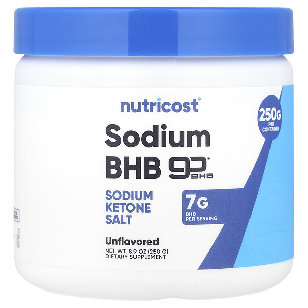 Sodium BHB, goBHB®,  Unflavored, 8.9 oz (250 g) Nutricost