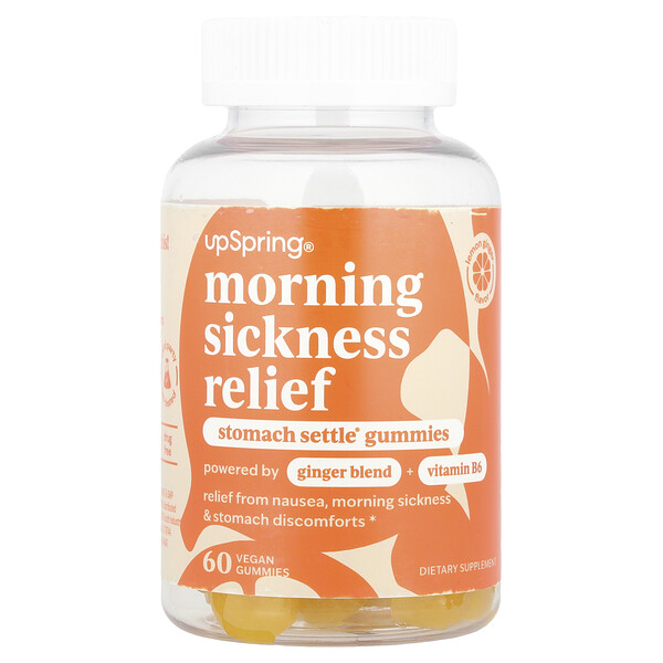 Morning Sickness Relief, Stomach Settle® Gummies, Lemon Ginger, 60 Vegan Gummies UpSpring