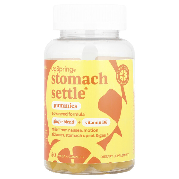 Stomach Settle® Gummies, Lemon Ginger, 50 Vegan Gummies UpSpring