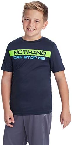 C9 Champion boys Tech Short Sleeve Tshirt T Shirt, Navy/Nothing Can Stop Me, Small US C9 Champion