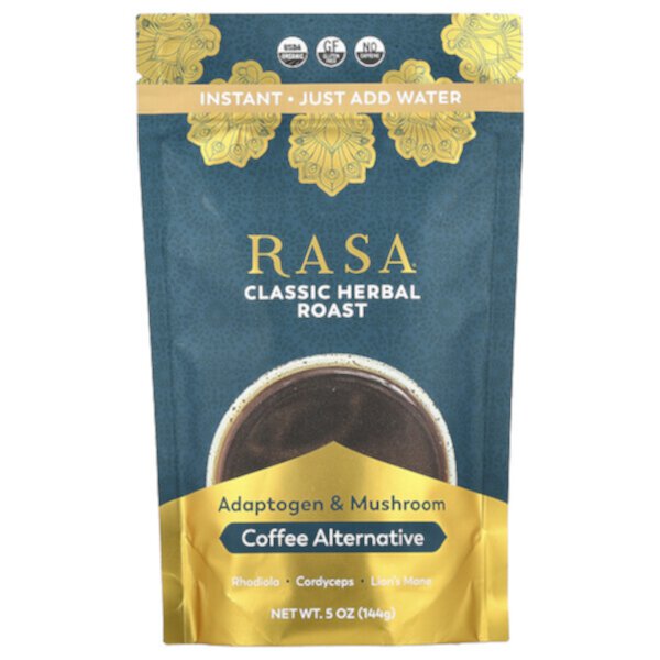 Adaptogen & Mushroom Coffee Alternative, Instant, Classic Herbal Roast, 5 oz (144 g) Rasa