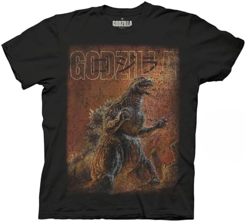 Godzilla Faded Poster Cover Art Adult T-Shirt Ripple Junction