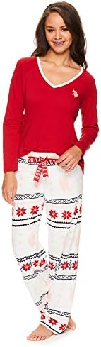 U.S. Polo Assn. Womens Casual Long Sleeve Shirt and Pajama Pants Sleep Sleepwear Set Red X-Large U.S. Polo Assn.