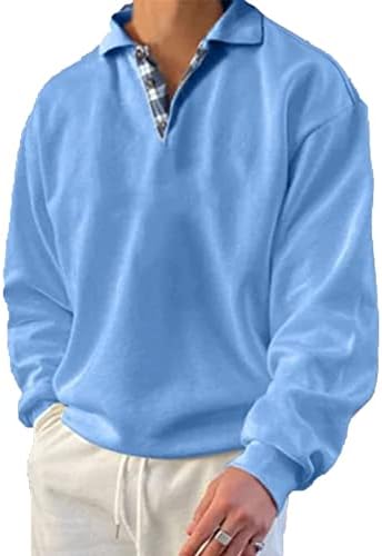 Men’s Classic Polo Shirt Long Sleeve Pullover Gentleman Ocean Sweatshirts Lightweight Casual Tops MorwenVeo